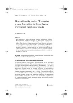 Does ethnicity matter? Everyday group formation in three Swiss