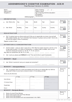 ADDENBROOKE`S COGNITIVE EXAMINATION - ACE-R