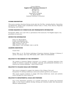 ENGL 3332 - Houston Baptist University