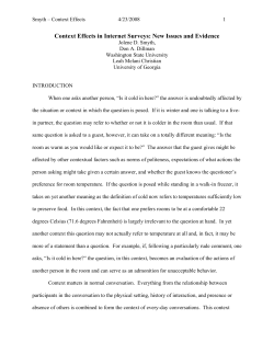 Context Effects in Internet Surveys: New Issues and Evidence