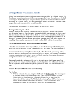 Driving a Manual Transmission Vehicle