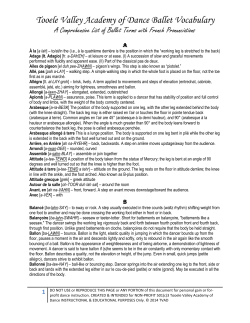 Tooele Valley Academy of Dance Ballet Vocabulary