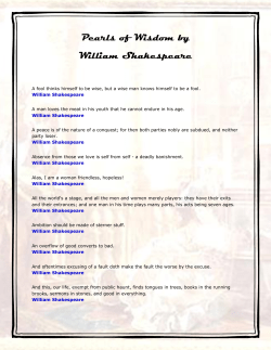 Pearls of Wisdom by William Shakespeare