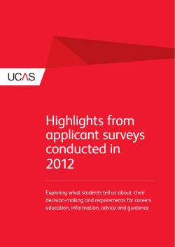 Highlights from applicant surveys conducted in 2012
