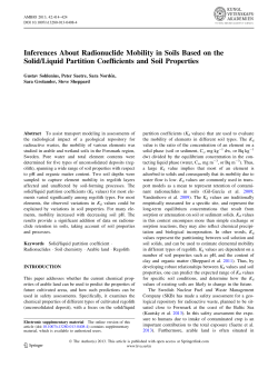 Inferences About Radionuclide Mobility in Soils Based on the Solid