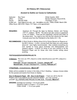 Art History 201 (Telecourse) Ancient to Gothic