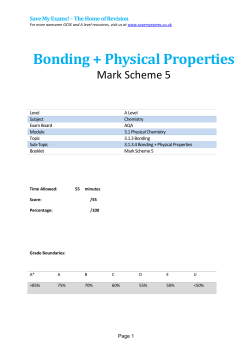 Bonding + Physical Properties