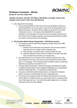 29 June 2015 - Rowing Australia