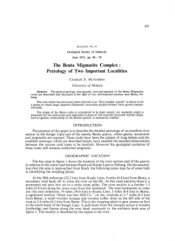 The Benta Migmatite Complex - Geological Society of Malaysia