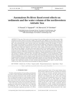 Anomalous Po River flood event effects on sediments and the water