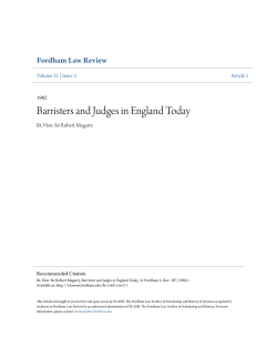 Barristers and Judges in England Today