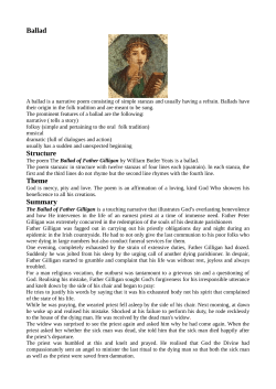 Ballad Structure Theme Summary