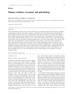 Human evolution: taxonomy and paleobiology - gwu