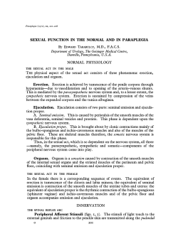 Sexual Function in the Normal and in Paraplegia