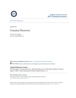 Genuine Remorse - BYU ScholarsArchive