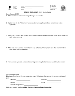 ROMEO AND JULIET: Act II Study Guide