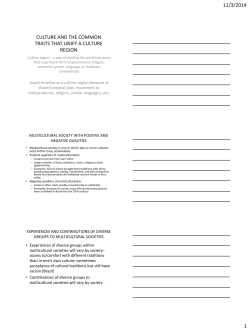 culture and the common traits that unify a culture region