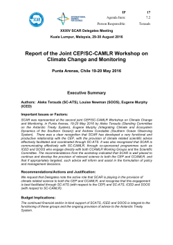 Report of the Joint CEP/SC-CAMLR Workshop on Climate Change