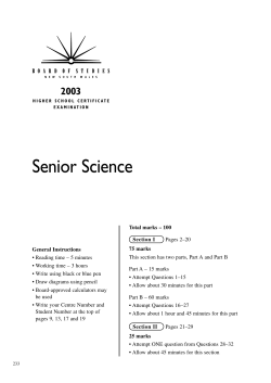 Senior Science - Board of Studies