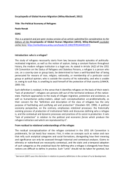 EGHM - The Political Economy of the Refugee