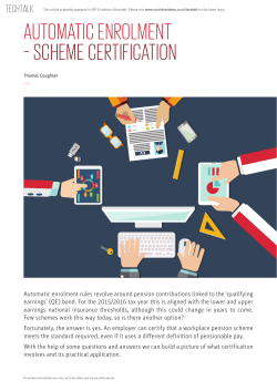 automatic enrolment &ndash; scheme certification