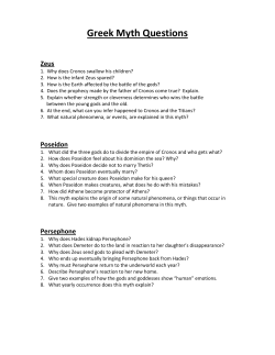 Greek Myth Questions