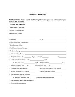 Capabilities Inventory Form