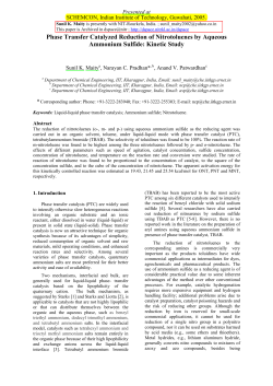 A Reduction of Nitrotoluenes by Aqueous Ammonium Sulfide Kinetic