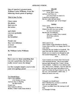 APOLOGY POEM