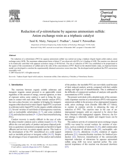 Reduction of p-nitrotoluene by aqueous ammonium sulfide: Anion