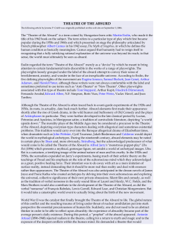 THEATRE OF THE ABSURD