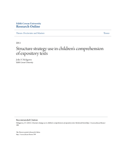 Structure strategy use in children`s comprehension of expository texts