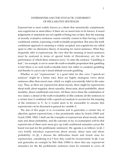 1 EXPRESSIVISM AND THE SYNTACTIC UNIFORMITY OF