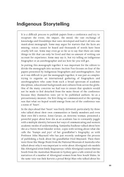 Indigenous Biography and Autobiography