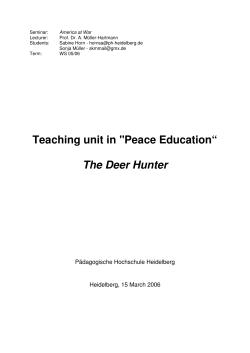Teaching unit in "Peace Education&ldquo; The Deer Hunter