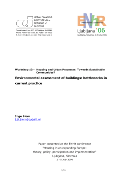 Environmental assessment of buildings: bottlenecks in