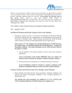 Completed Survey on Clemency Practices in DP Cases