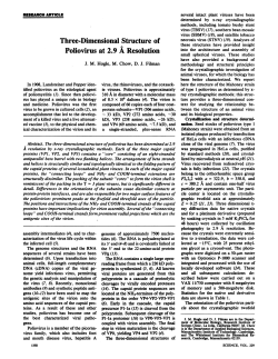 Three-Dimensional Structure of Poliovirus at 2.9 A Resolution