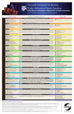 The Lexile Framework&reg; for Reading