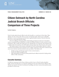 Citizen Outreach by North Carolina Judicial Branch Officials