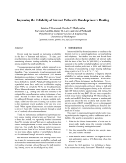 Improving the Reliability of Internet Paths with One