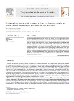 The Journal of Mathematical Behavior Undergraduate mathematics