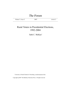 Rural Voters in Presidential Elections, 1992-2004