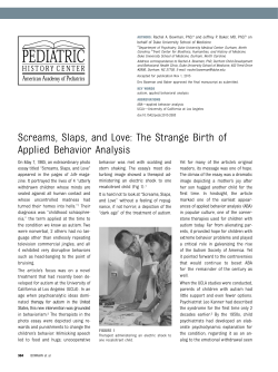 Screams, Slaps, and Love: The Strange Birth of Applied Behavior