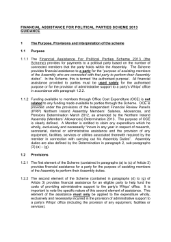 Financial Assistance for Political Parties Scheme