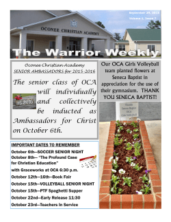 The senior class of OCA will individually and collectively be inducted