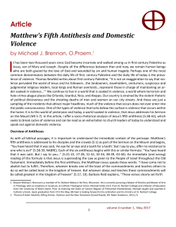 Article Matthew`s Fifth Antithesis and Domestic Violence