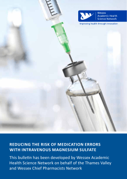 Magnesium Sulfate Safety bulletin