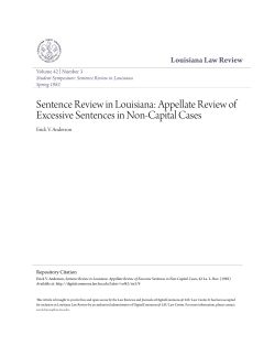 Sentence Review in Louisiana - DigitalCommons @ LSU Law Center