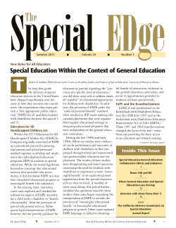 Special Education Within the Context of General